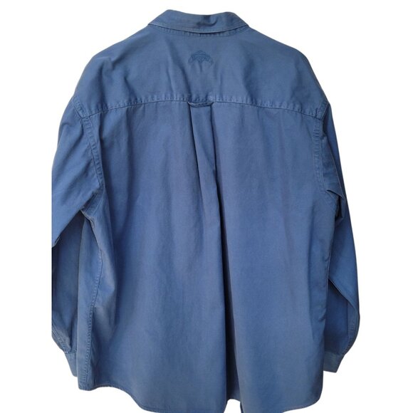 Wildman Apparel Men XL Blue Canvas Shirt VTG Long Sleeve Button Down Heavyweight - Picture 4 of 14